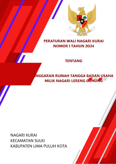 Peraturan Wali Nagari Kurai Nomor 1 Tahun 2024